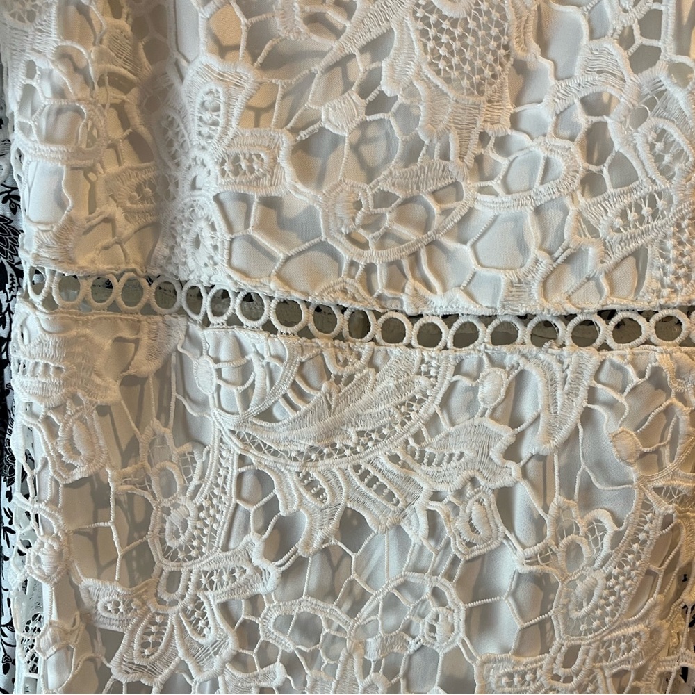 Lulus Briarwood White Lace Ruffled Midi Dress - Size S - Picture 6 of 6